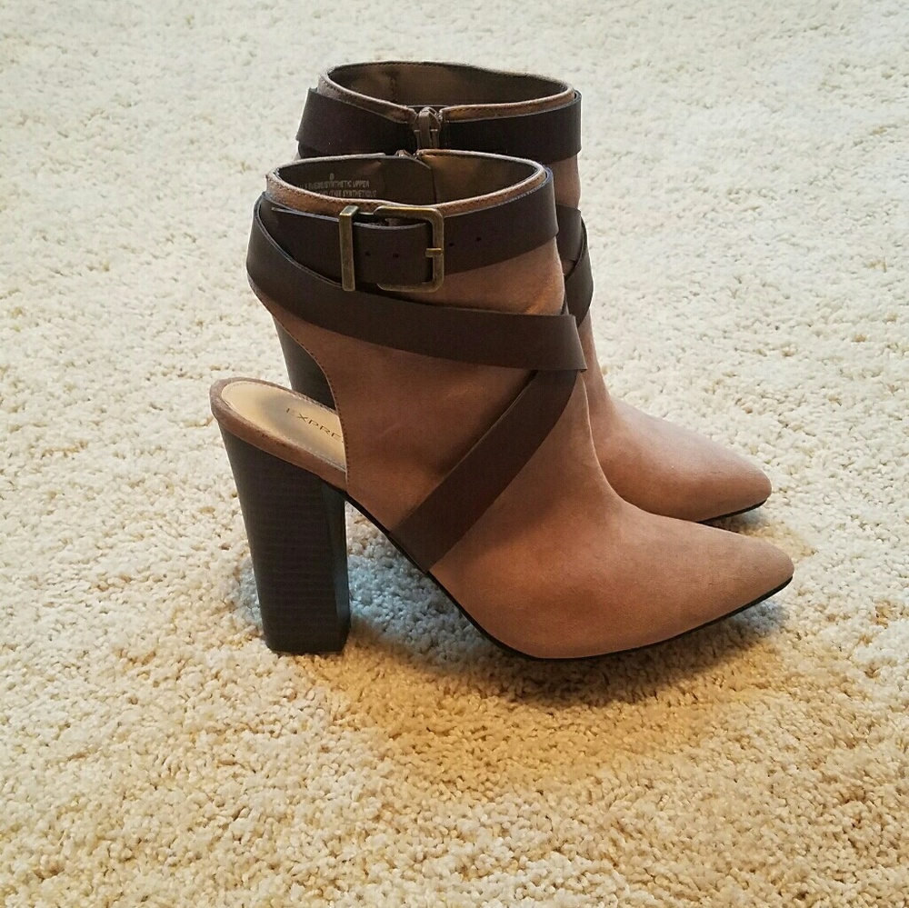 Beige and Brown Booties